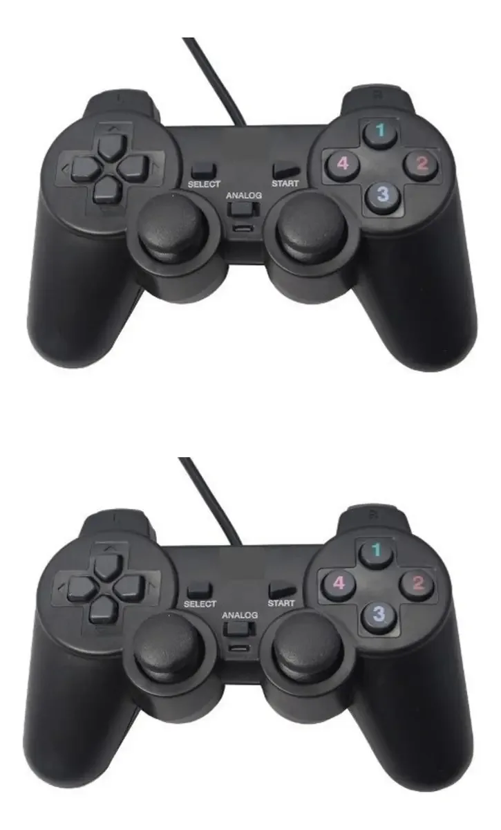 2 Joysticks Xway USB Vibration Double Shock Compatível PC Preto