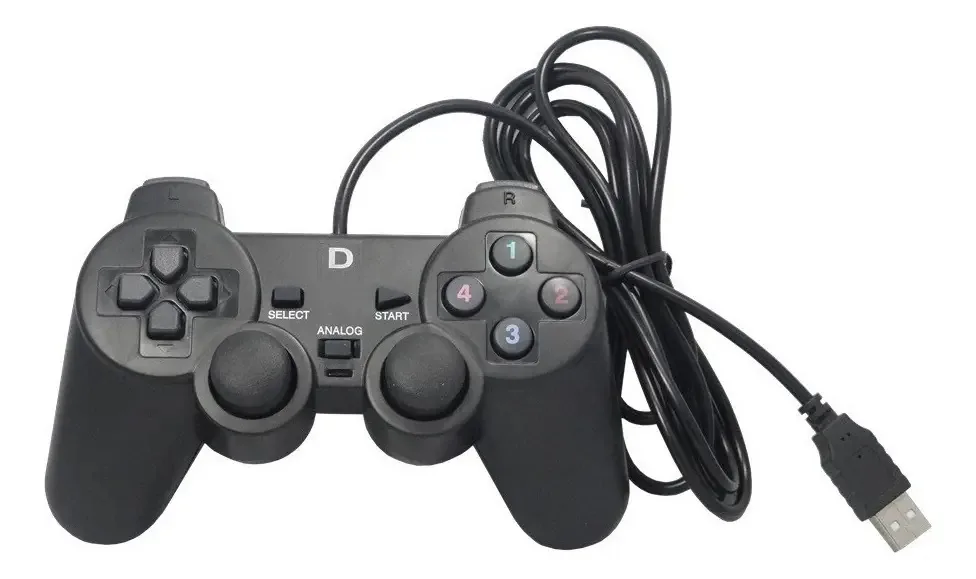 Controle Playstation 2 Usb Manete Pc Analógico