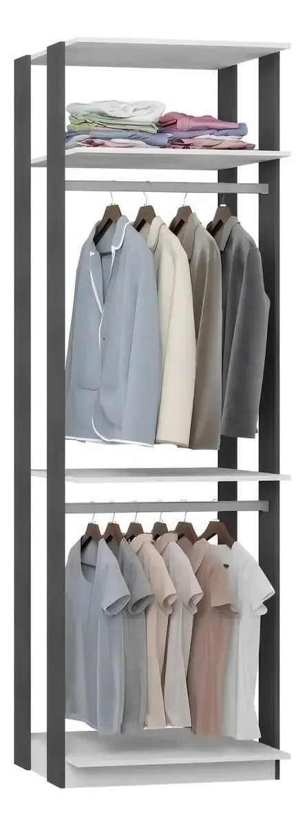 Módulo Closet Com Cabideiros Clothes Be Mobiliário Cjwt