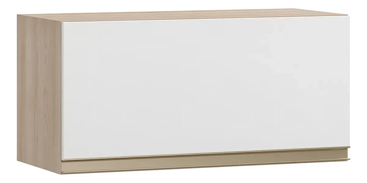 Armário Aéreo Basculante 1 Porta Cook Be Mobiliário Cor Aveiro/branco