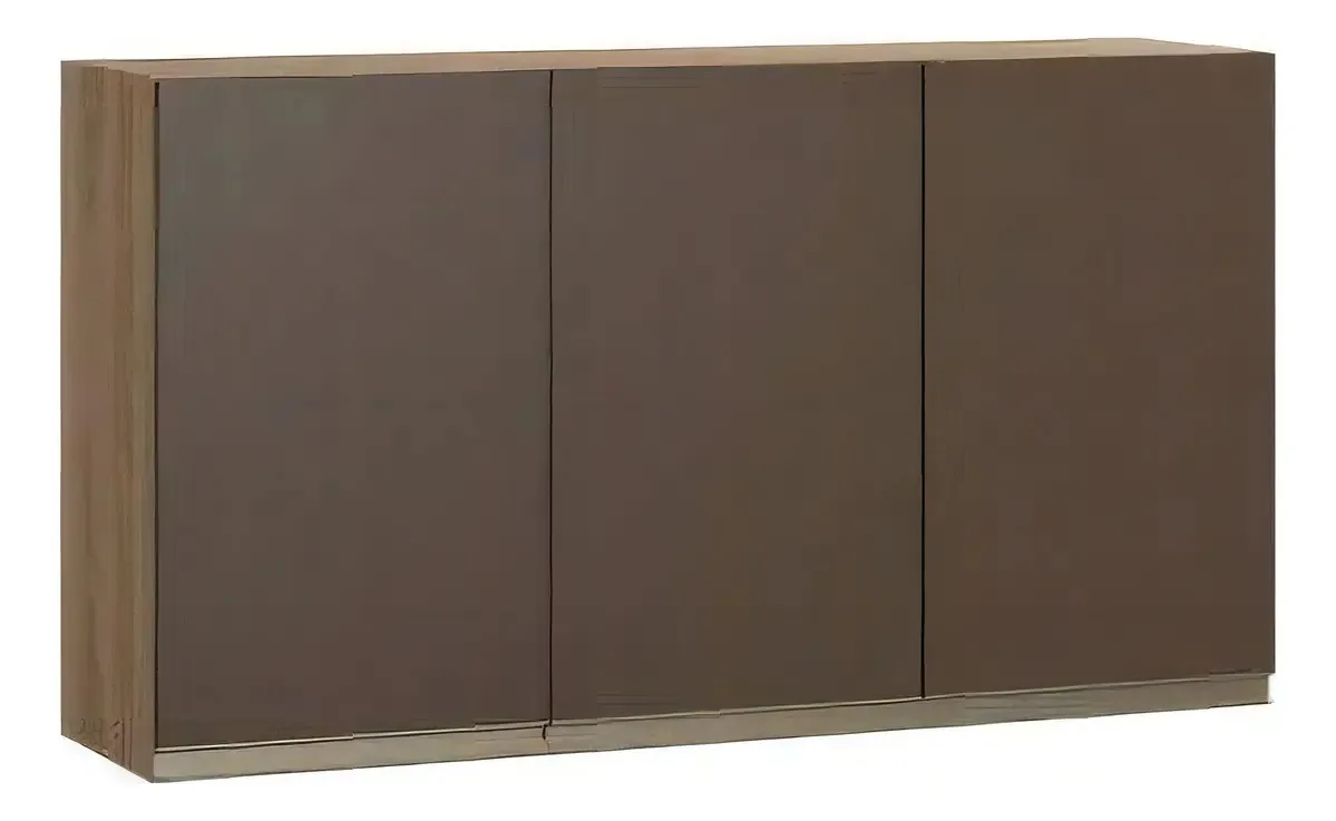 Armário Aéreo 3 Portas Cook Be Mobiliário Marrom Gbwt