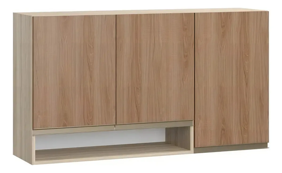 Armário Aéreo 3 Portas 1 Nicho Cook Be Mobiliário Ge