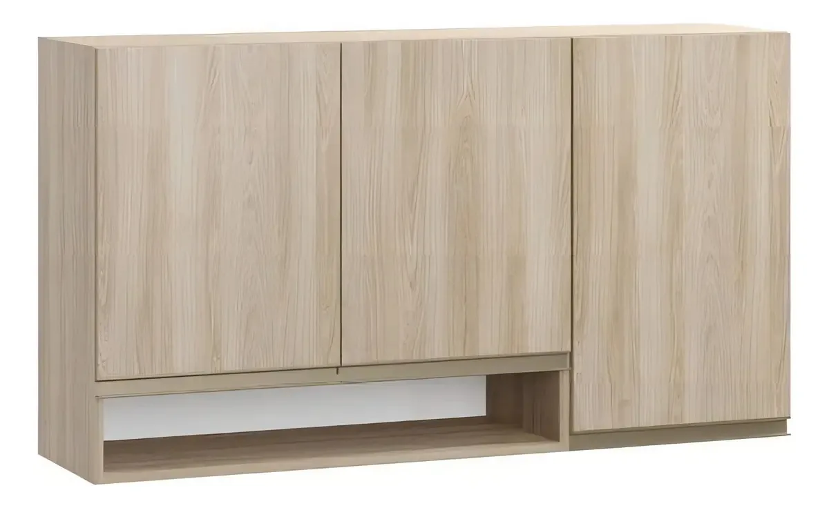 Armário Aéreo 3 Portas 1 Nicho Cook Be Mobiliário Wt