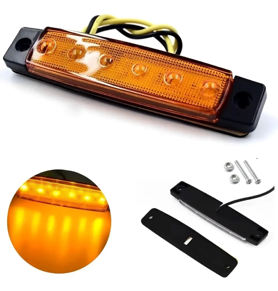 Luz De Navegação 6 Leds Barco Lancha Iate Náutica 9,5x2cm