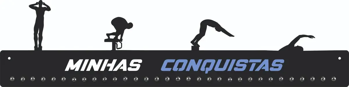 Porta Medalha Natação Masc+nataçãomasc+judo Cor Preto