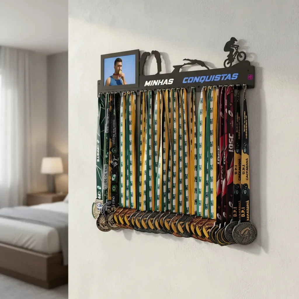 Porta Medalha Bmx+judo+natação Porta Retrato 62cm Preto