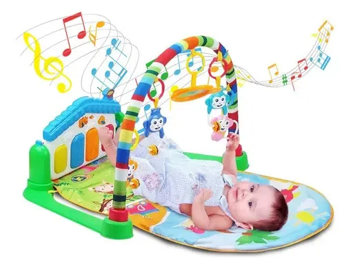 Tapete De Atividades Bebê Som E Luz Piano - Casinha