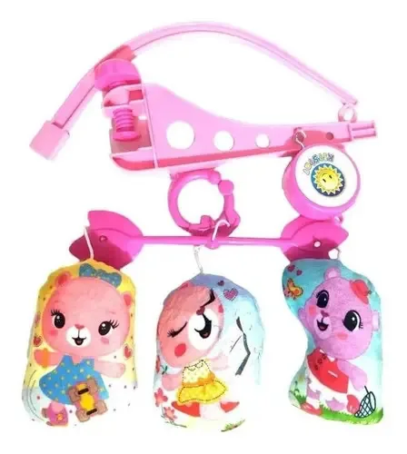 Móbile Musical Ursinho Rosa Para Berço E Carrinho Kitstar