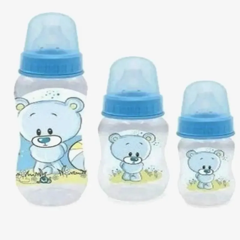 Kit 3 Mamadeiras 80/120/240ml Ursinho Azul - Kitstar
