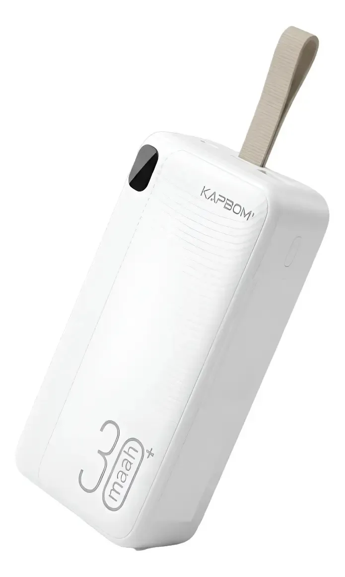 Power Bank Turbo 30.000mAh Kapbom Branco Para Celular