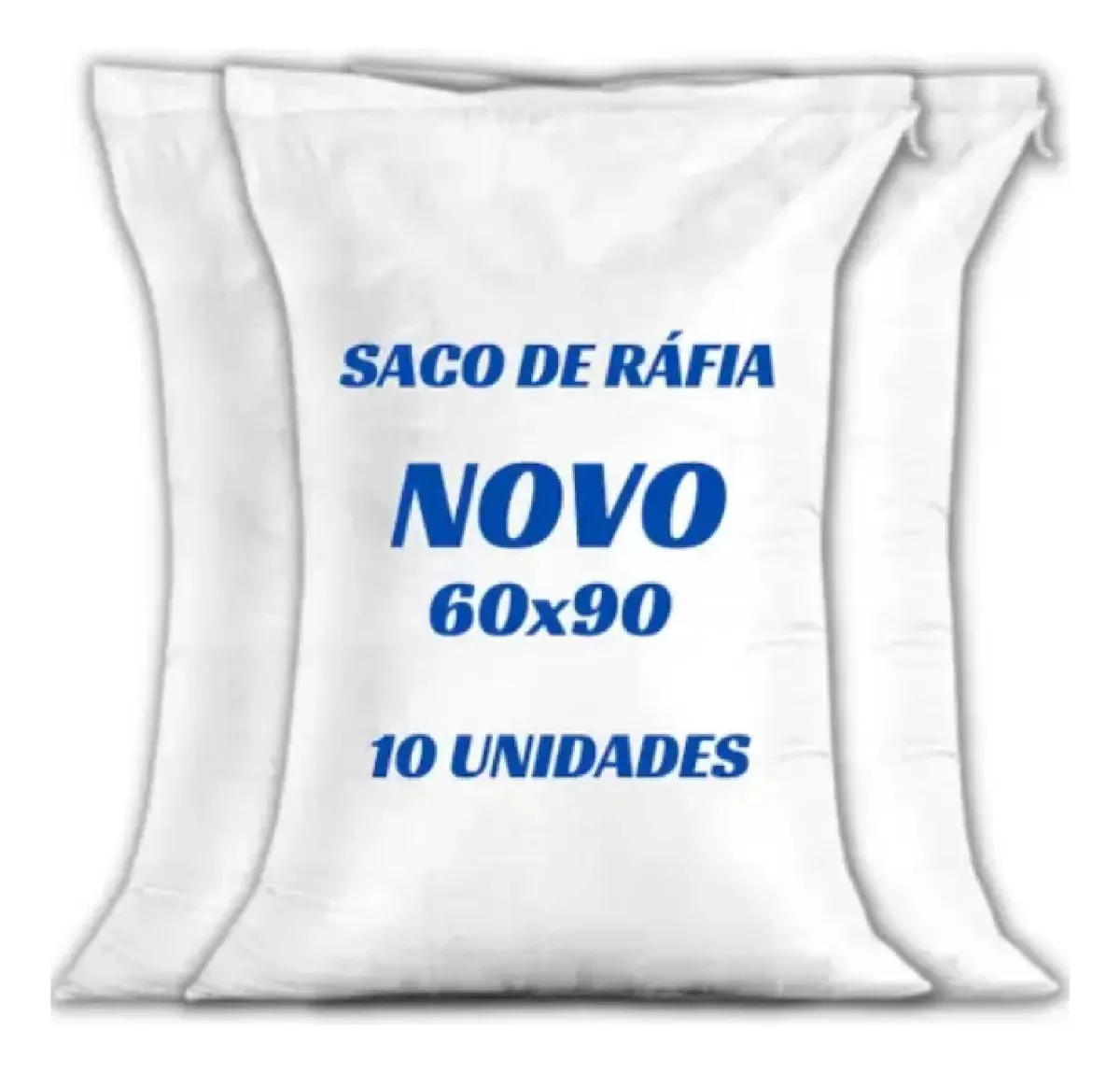 10 Saco Entulho Grande Ráfia 60x90 Reciclagem Ração 50kg Cor Branco