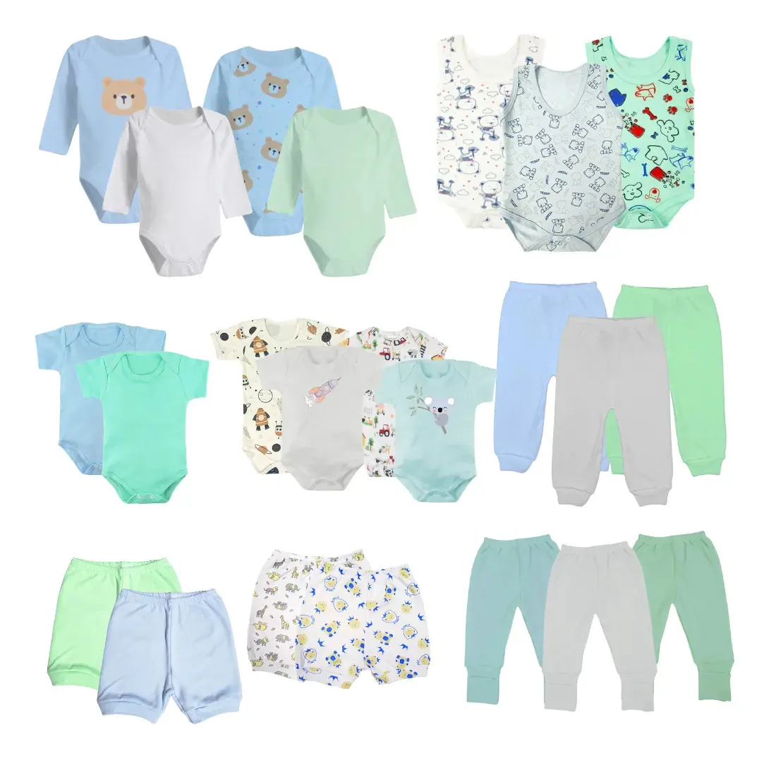 Kit 23 Enxoval Completo Roupa De Bebê - Masculino Cor Menino Tamanho M