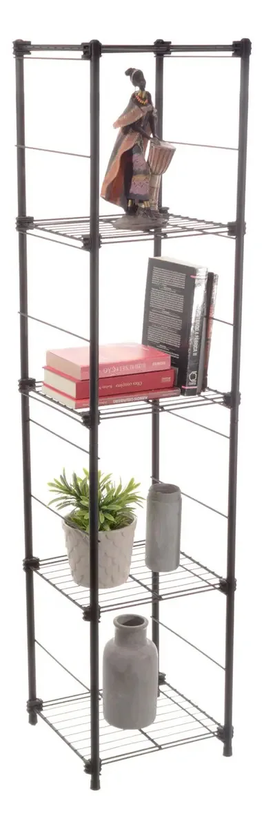 Conjunto Com 2 Estantes Expansíveis Aramadas Pequenas Preto
