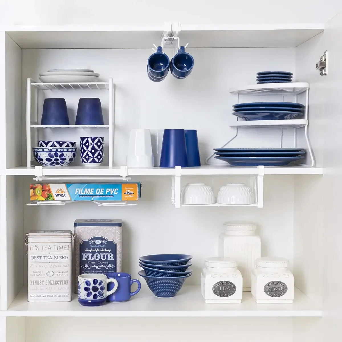 Combo Organizadores Armário Cozinha 04 Branco Metaltru