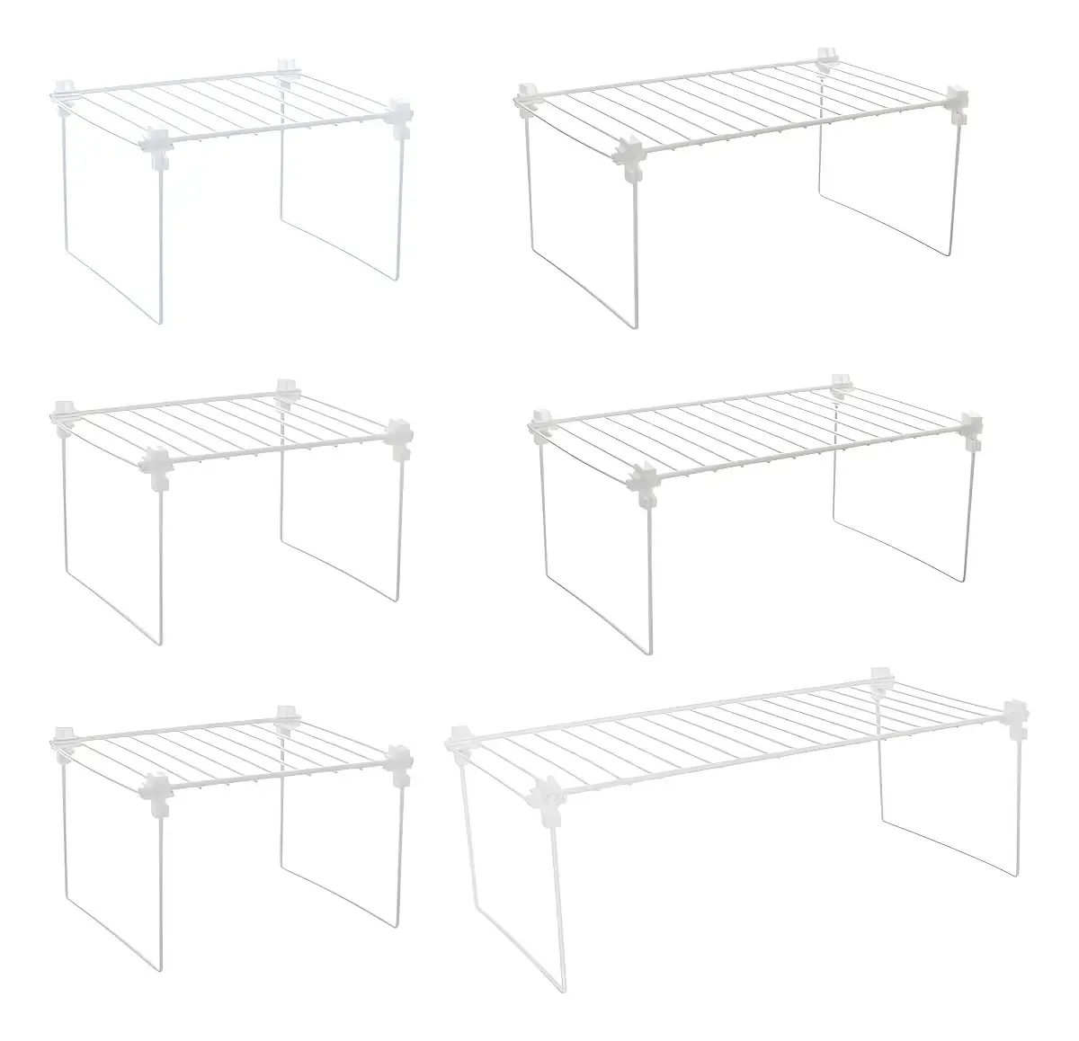 Metaltru Kit 7 Organizadores Aramados Cozinha Prateleira Armário Branco