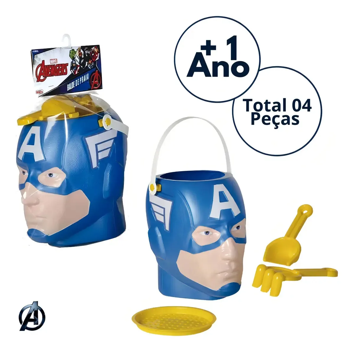 Conjunto Baldinho De Praia 3d Capitão América Rosita