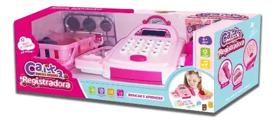 Caixa Registradora Rosa Com Acessórios Fenix Xrg-689r Rosa