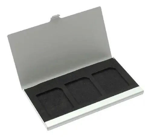 Case Sd Aluminio Porta Cartão De Memoria Sdhc 3 Cartões
