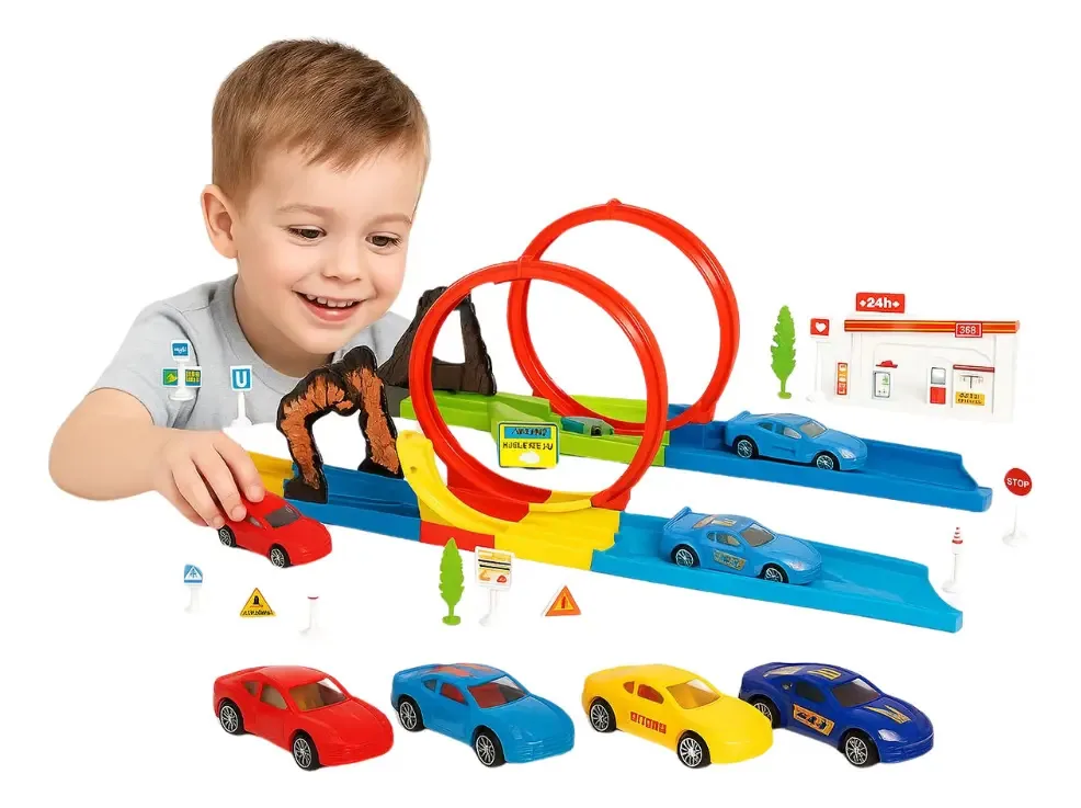 Mega Pista Looping Dupla Pica Pau