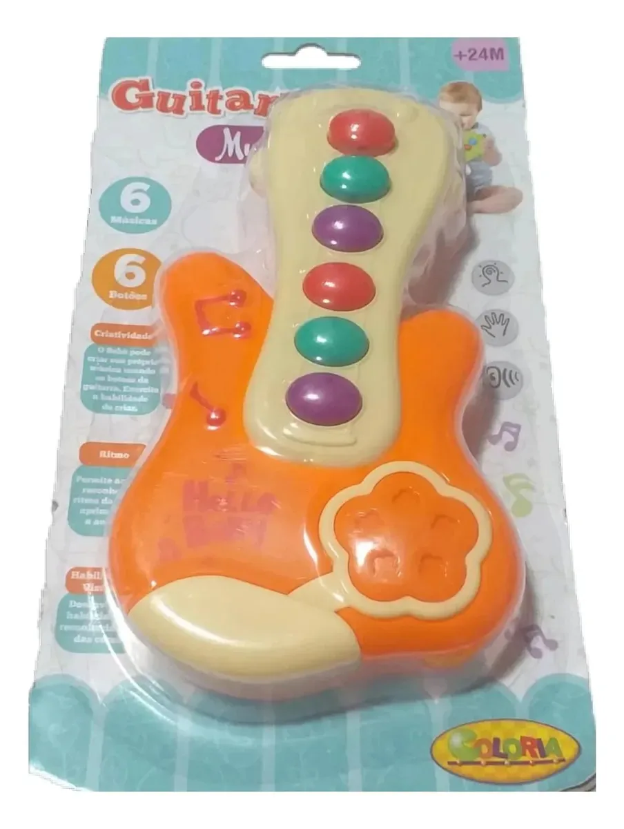 Guitarra Musical Brinquedo Infantil,bebê Coloria
