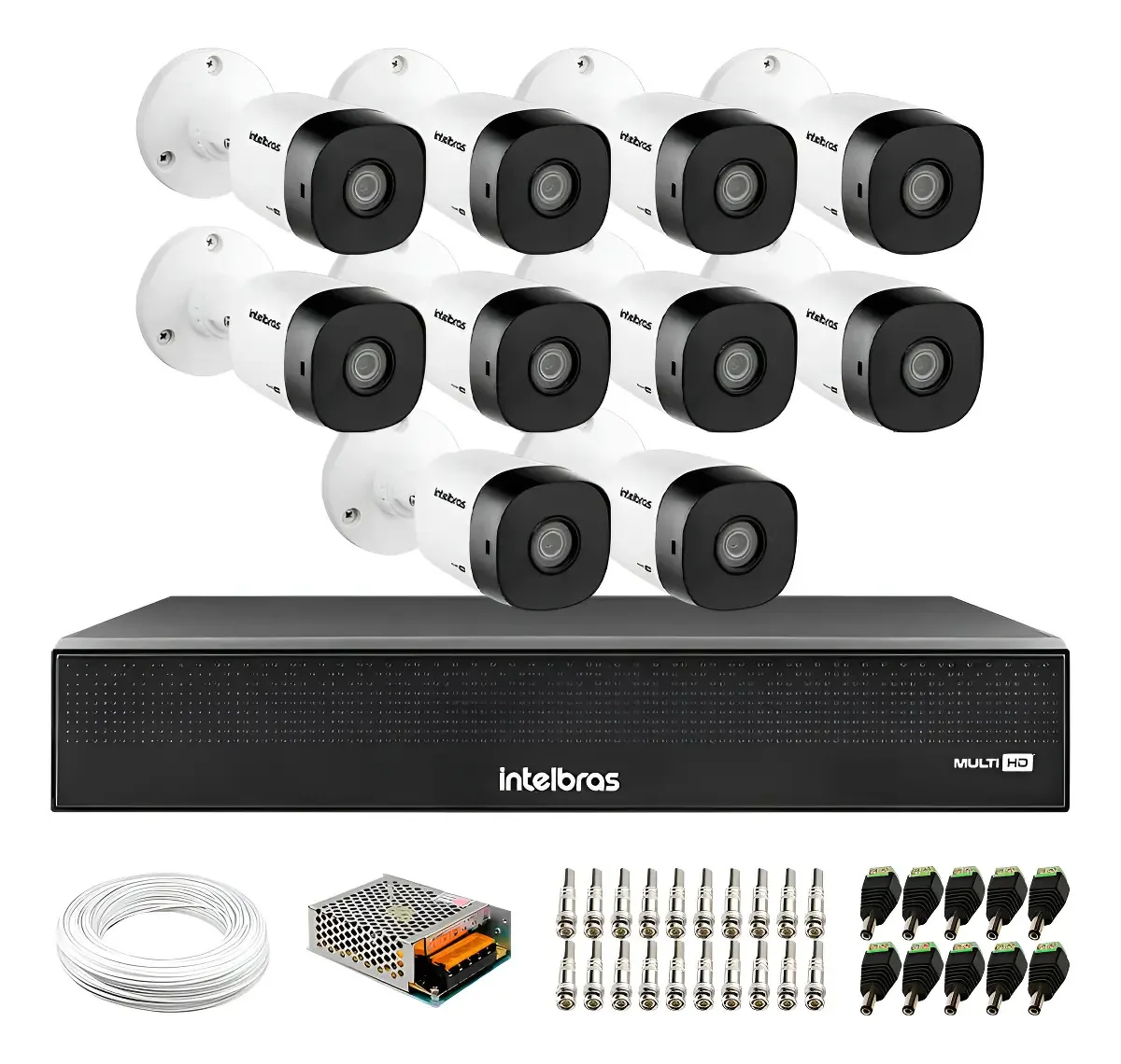10 Câmeras Intelbras Vhd 1230b Visão Infra 30m Dvr 16 Canais