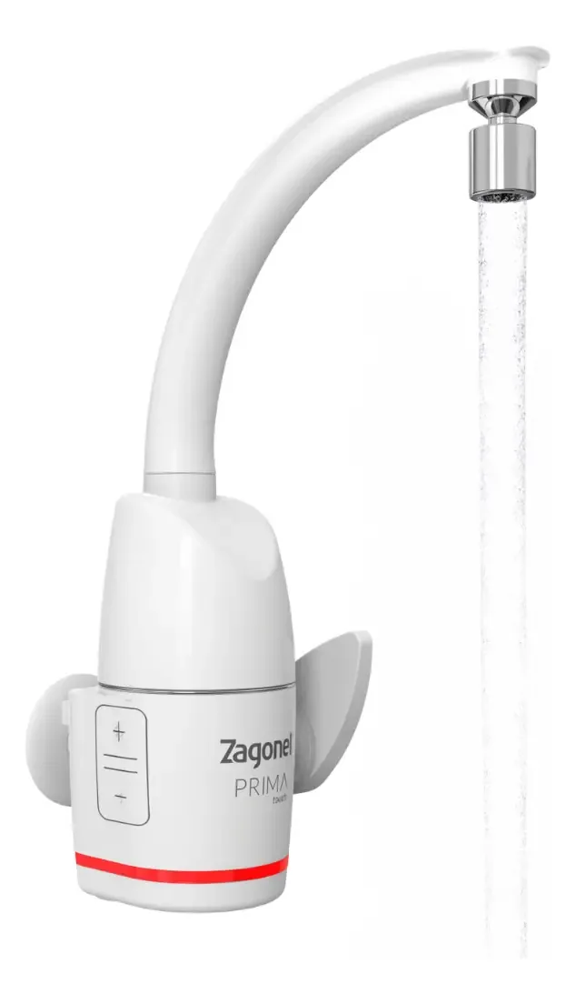 Torneira Elétrica Móvel Zagonel Prima Touch 5.5kW Branca Parede Mesa