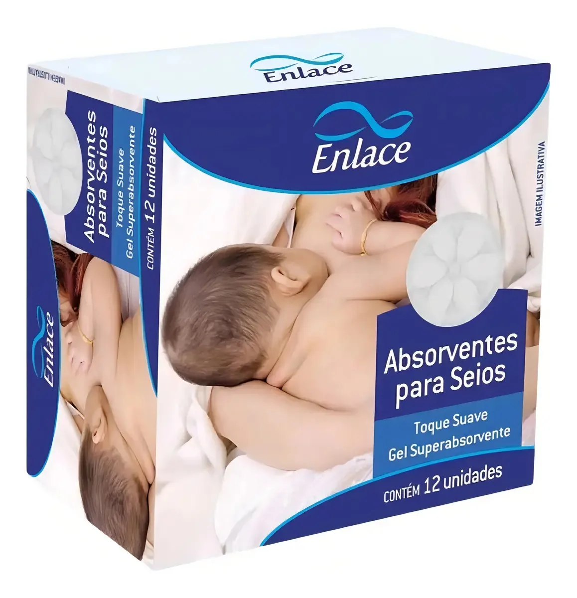 Absorvente Para Seios Enlace Toque Suave 12 Unidades