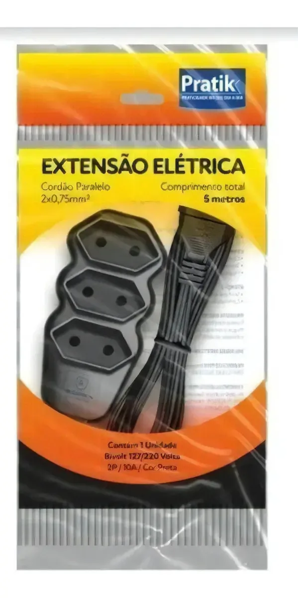 Extensao Pratik 5m 2p Preto