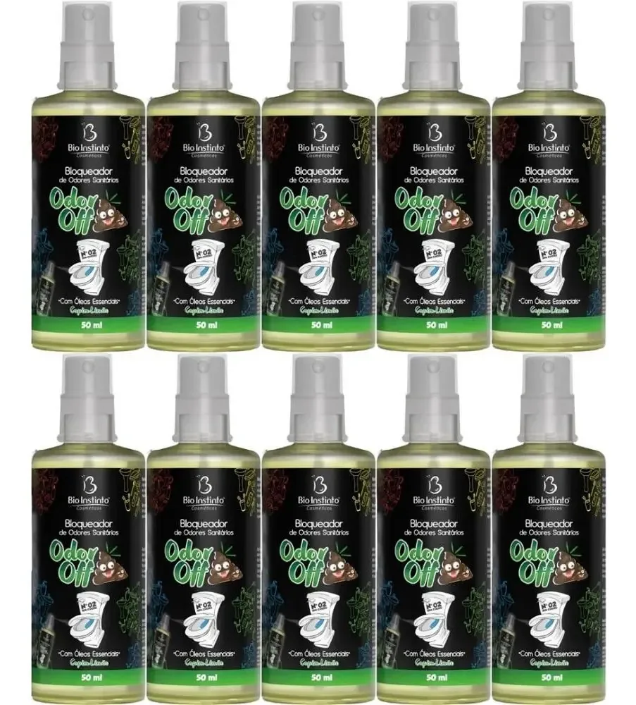 Kit 10 Bloqueador De Odores Sanitários 50ml Capim-limão
