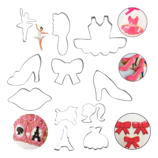 10 Cortadores Inox Boneca Patricinha Paty Girl Bailarina