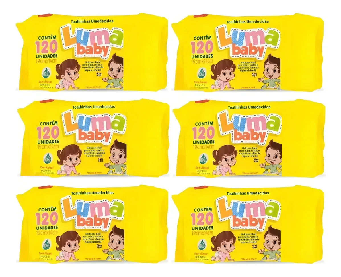 Luma Baby Lenços Umedecidos 120un Kit 6un