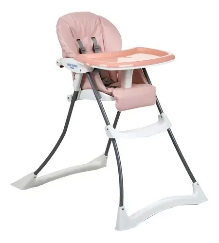 Cadeira Alimentação Bebe Reclinável Papa E Soneca Rosa +6m