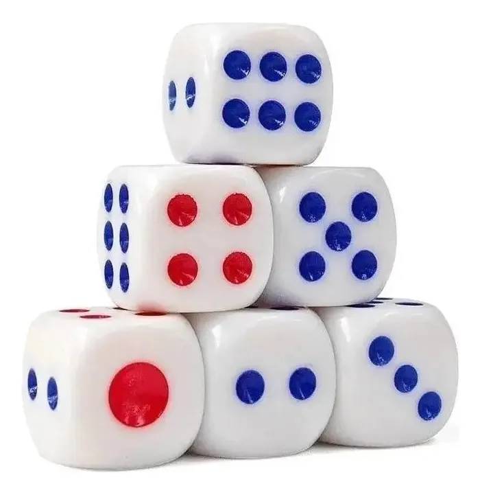 Dados Brancos 6 Faces Quadrado 13mm Jogos Diversão