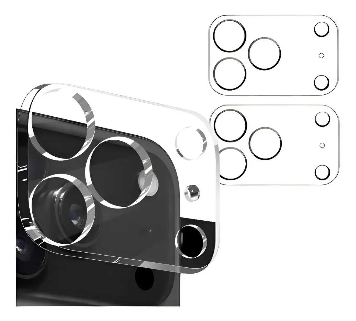 Kit 2 Películas Protetoras de Câmera de Vidro Temperado para iPhone 17, 17 Pro e 17 Pro Max
