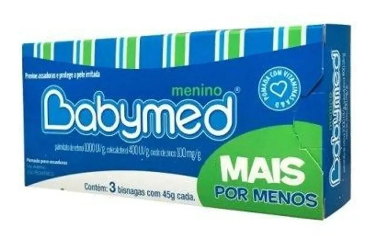Kit Pomada Para Assaduras Babymed Menino 45g 3 Unidades