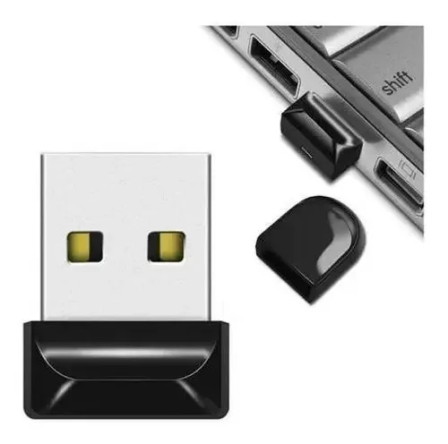 Micro Mini Pen Drive 64gb Real Usb 2.0 A Prova D'água Preto