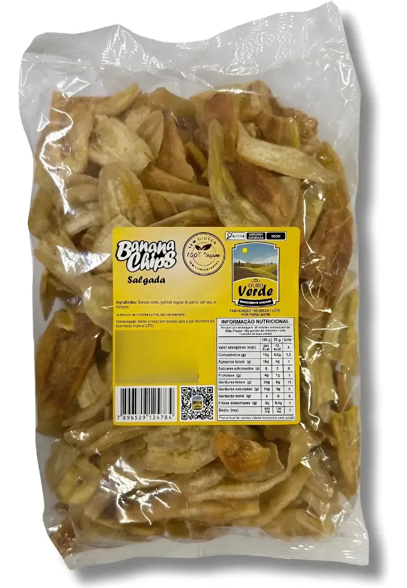 Chips De Banana Salgada 500g