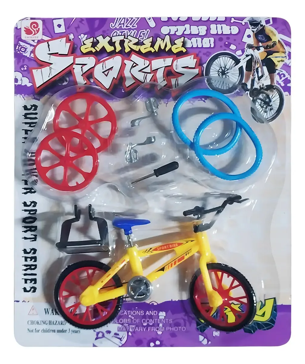 5 Kit Bicicleta De Dedo Com Acessórios Mini Brinquedo