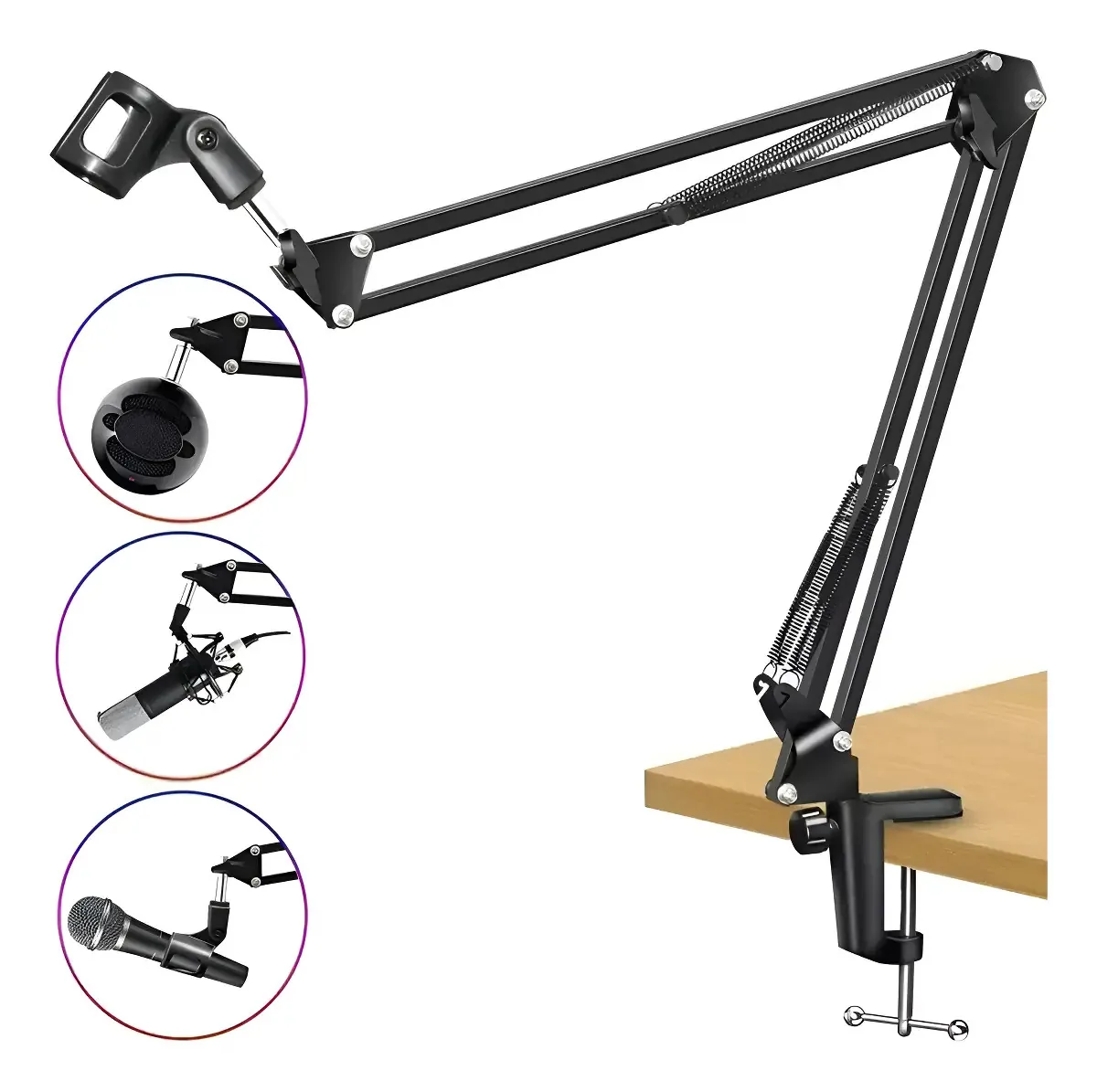 Suporte Braço Articulado Para Microfone Liverpool Cor Preto