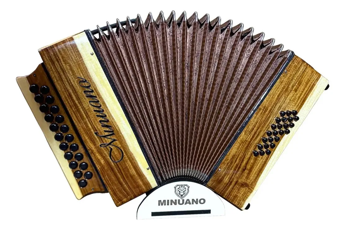 Acordeon 24 Baixos Minuano Gold Madeira Musicamento Italiano