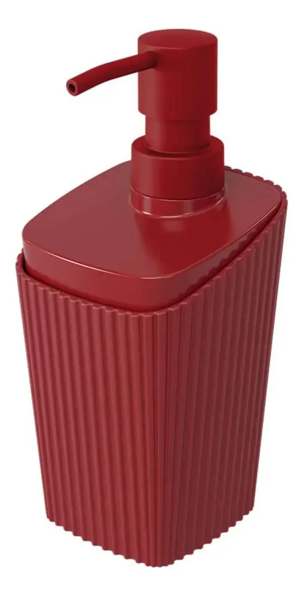 Porta Sabonete Brinox Liquido New Square 350ml - Vermelho