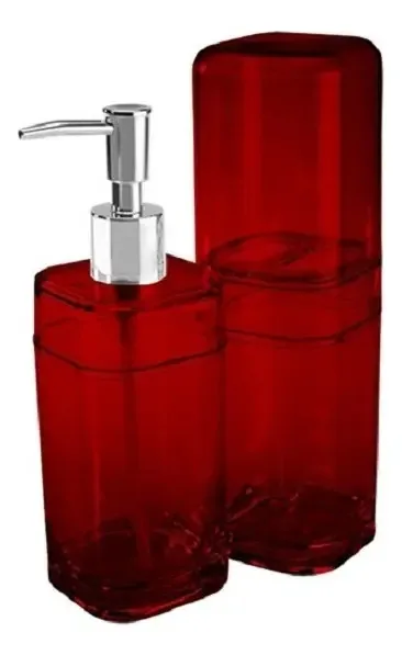 Porta Escova Com Tampa Coza Splash Vermelho