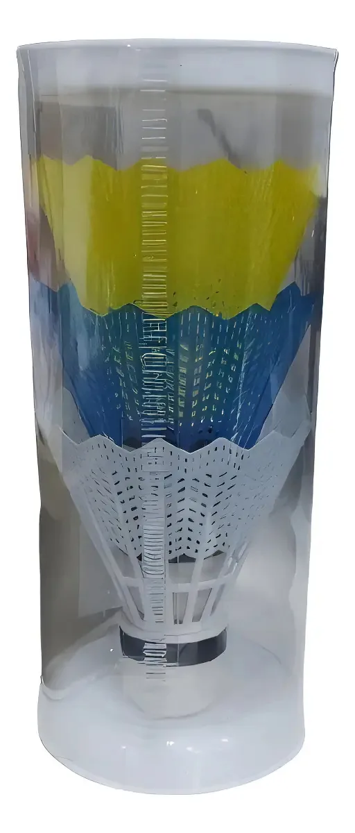 Kit 9 Petecas Badminton Fenícia Colorida Alta Resistência