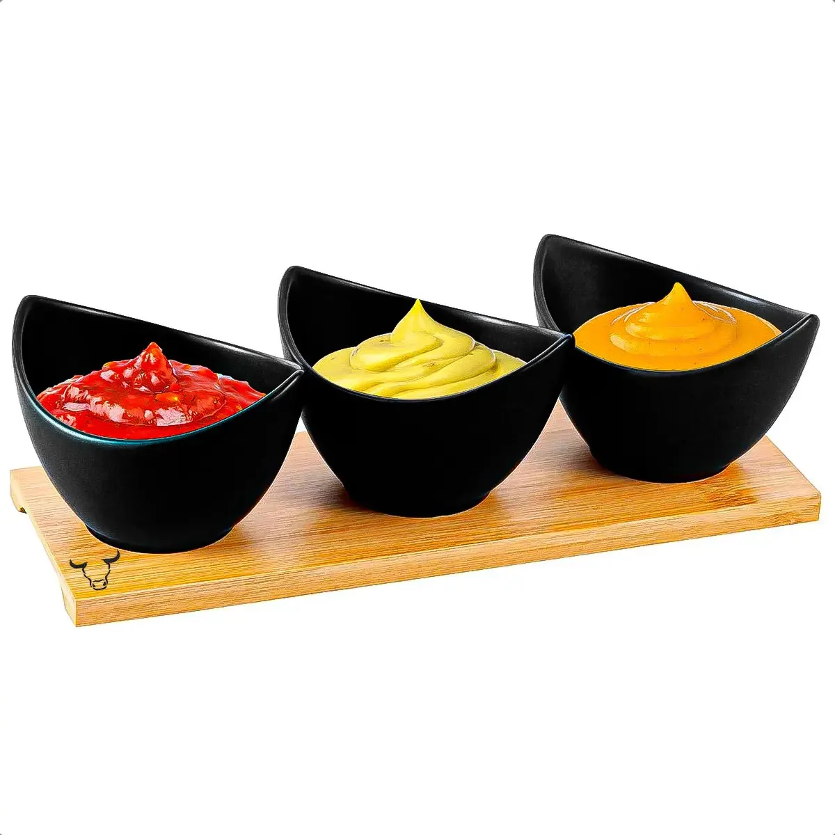 Conjunto de tigelas de cozinha Arcashopping de 3 tigelas Aperitif Wayu, cor preta