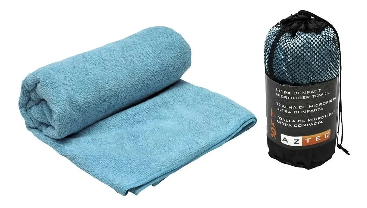 Toalha Azteq Soft Microfibra Azul 60x120cm Ultra Absorvente