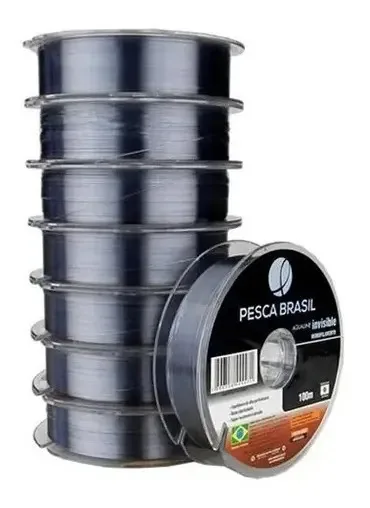 Linha De Pesca Monofilamento Aqualine Invisible Pesca Brasil Cor Prateado