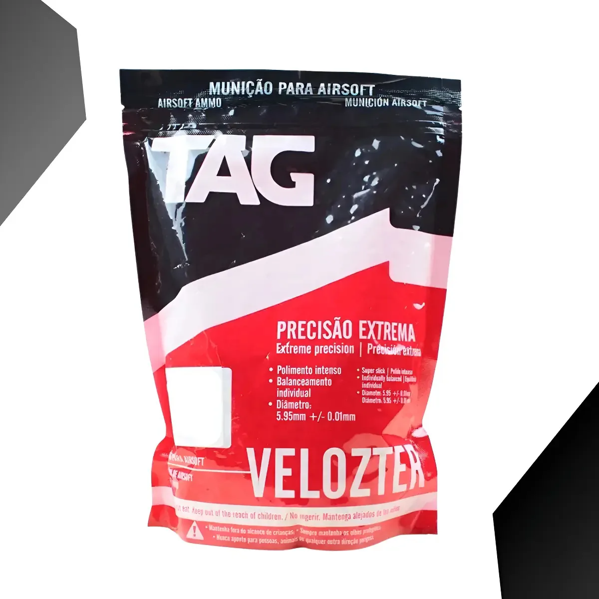 Esferas Airsoft BBs Tracer Velozter 6mm 0,25g Pote 2000 Unidades