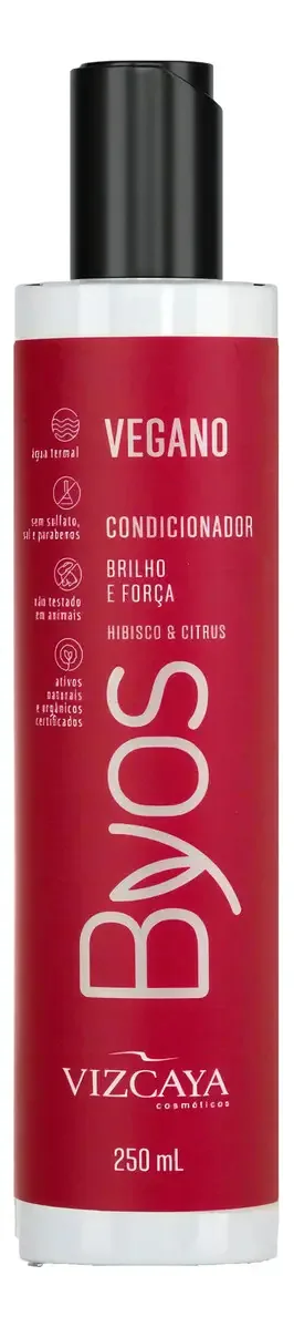 Condicionador Vegano Byos Brilho E Força 250ml Vizcaya