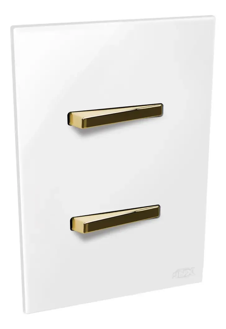 2 Interruptores Jnx Legacy-r Branco Dourado Lbd12r Cor Branco E Dourado