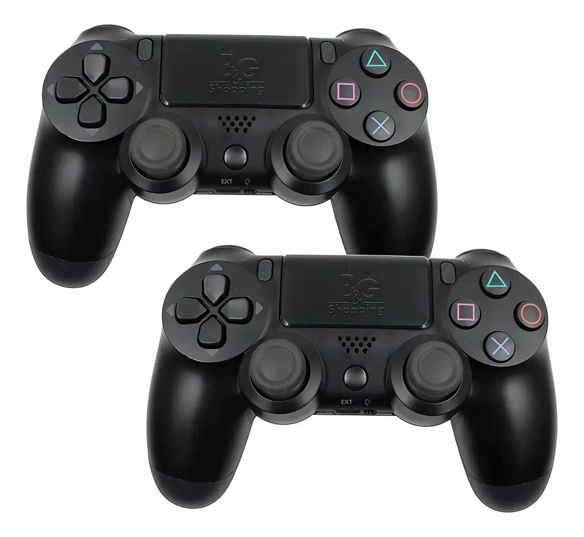 2 Controles Sem Fio B&G Compatível com PS4 Botão Share Bluetooth Preto Double Wise